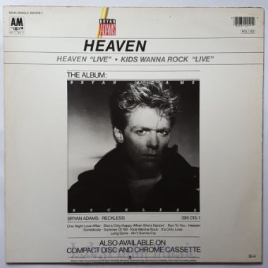 Bryan Adams - Heaven • 12" Vinyl Maxi • EX - Labyrinth Music