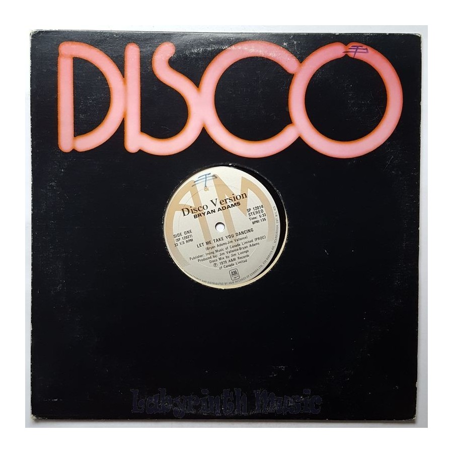 Bryan Adams - Let Me Take You Dancing • 12" Vinyl Maxi - Labyrinth Music