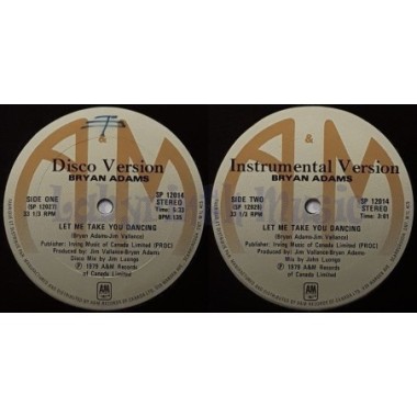 Bryan Adams - Let Me Take You Dancing • 12" Vinyl Maxi - Labyrinth Music