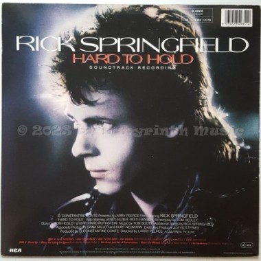 Rick Springfield - Hard To Hold - Soundtrack Recording • 12" Vinyl LP • EX - Labyrinth Music