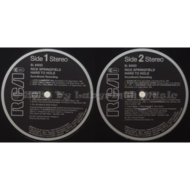 Rick Springfield - Hard To Hold - Soundtrack Recording • 12" Vinyl LP • EX - Labyrinth Music