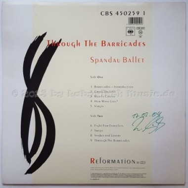 Spandau Ballet - Through The Barricades • 12" Vinyl LP - Labyrinth Music