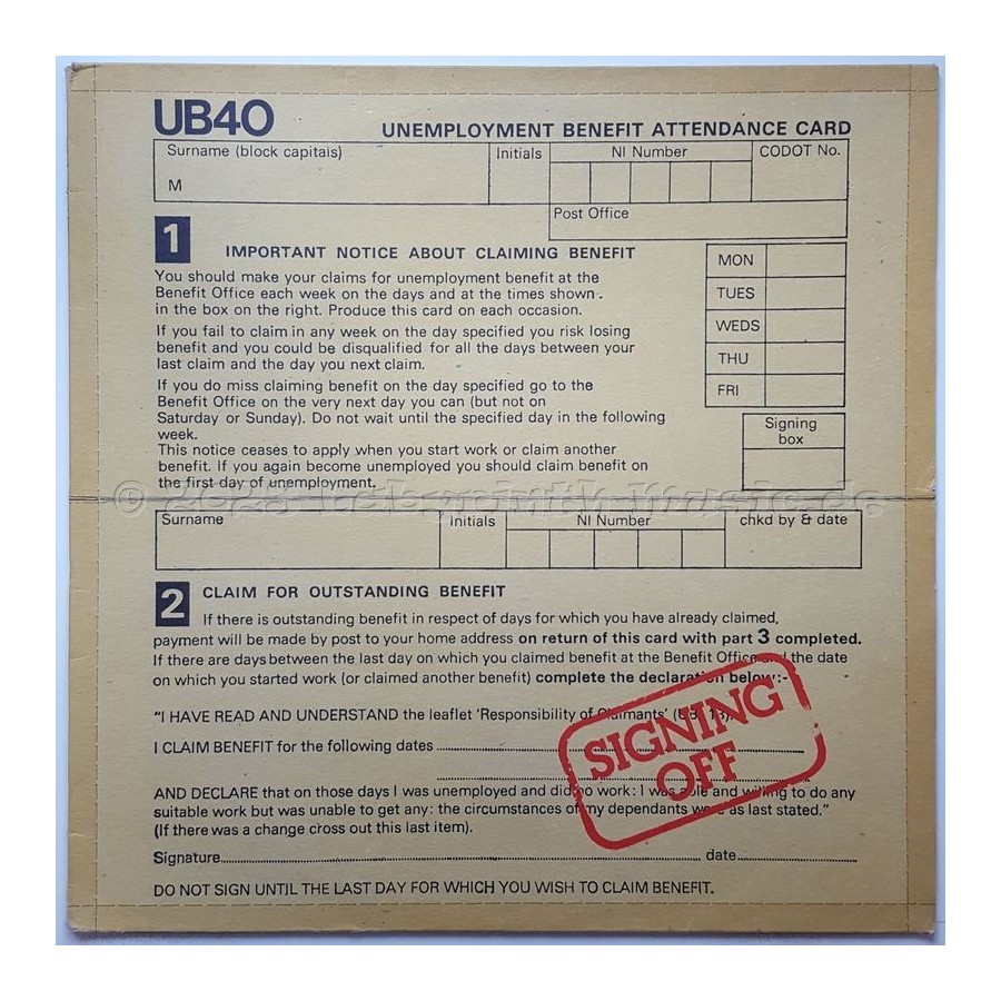 UB40 - Signing Off • 12" Vinyl LP - Labyrinth Music