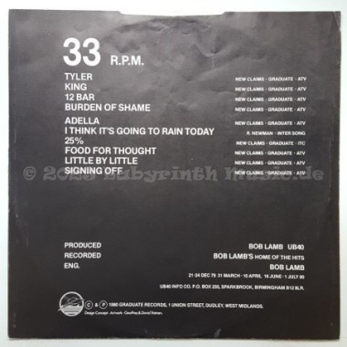 UB40 - Signing Off • 12" Vinyl LP - Labyrinth Music