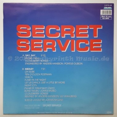 Secret Service - Say Say • 12" Vinyl Maxi • EX - Labyrinth Music