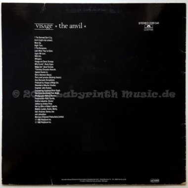 Visage - The Anvil • 12" Vinyl LP - Labyrinth Music