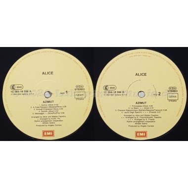 Alice - Azimut • 12" Vinyl LP - Labyrinth Music
