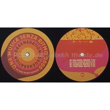 Degeneration - Una Musica Senza Ritmo 2000 • Second Remix Edition • 12" Vinyl Maxi • NM - Labyrinth Music