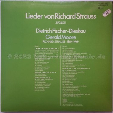 Dietrich Fischer-Dieskau - Lieder Von Richard Strauss - 3. Folge • 12" Vinyl LP • MINT - Labyrinth Music