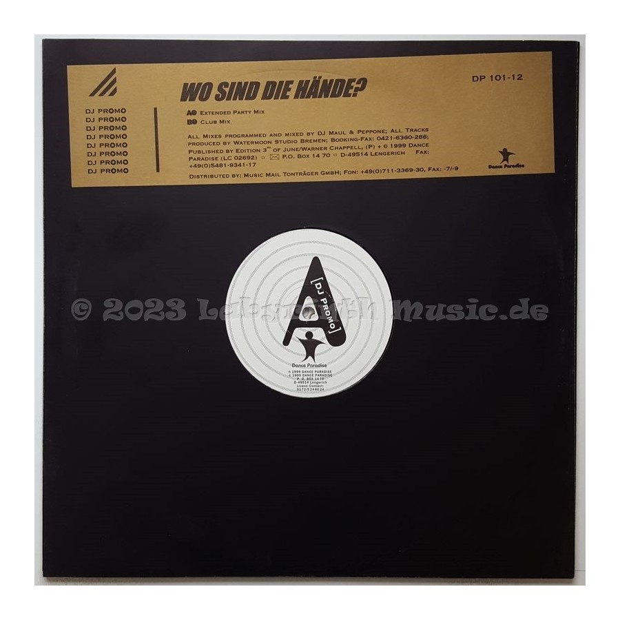 DJ Promo - Wo Sind Die Hände • 12" Vinyl Maxi • MINT - Labyrinth Music