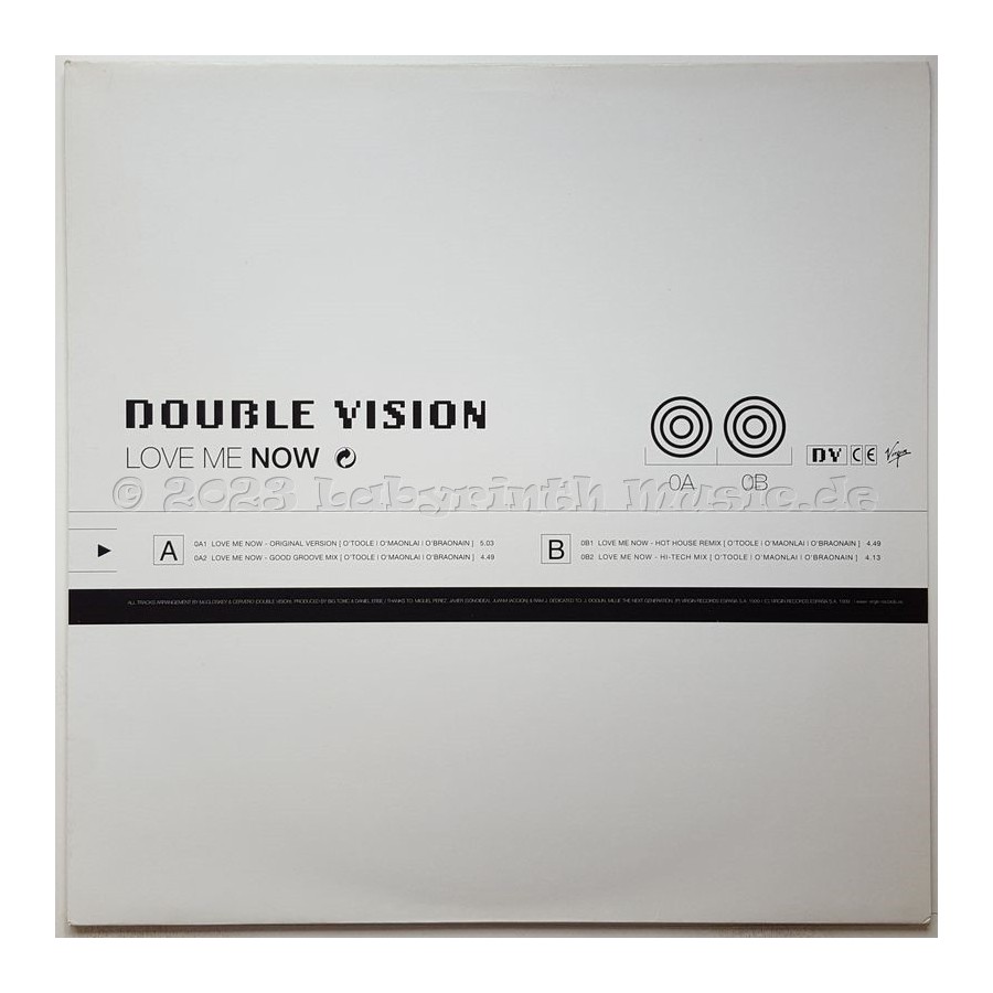 Double Vision - Love Me Now • 12" Vinyl Maxi • MINT - Labyrinth Music