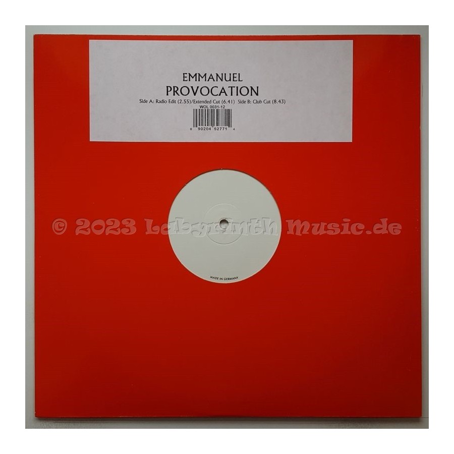 Emmanuel - Provocation • 12" Vinyl Maxi • NM - Labyrinth Music