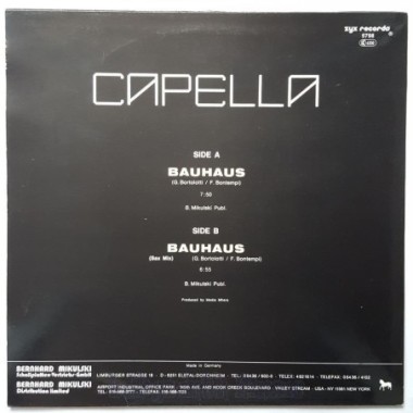 Cappella - Bauhaus • 12" Vinyl Maxi - Labyrinth Music
