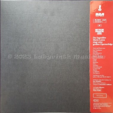 Mario Lanza - Der Legendäre Mario Lanza Singt Seine Großen Opernerfolge • 12" Vinyl LP • MINT - Labyrinth Music