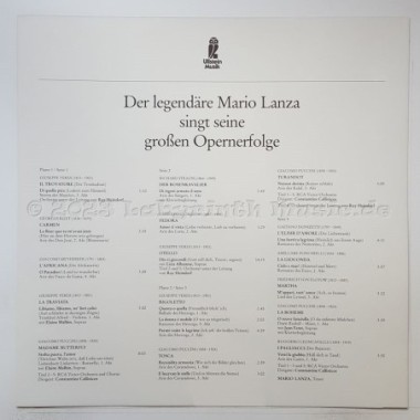 Mario Lanza - Der Legendäre Mario Lanza Singt Seine Großen Opernerfolge • 12" Vinyl LP • MINT - Labyrinth Music