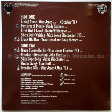 Wizz Jones - When I Leave Berlin • 12" Vinyl LP • EX - Labyrinth Music