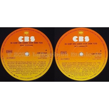 Wolf Biermann - Es Gibt Ein Leben Vor Dem Tod • 12" Vinyl LP • NM - Labyrinth Music