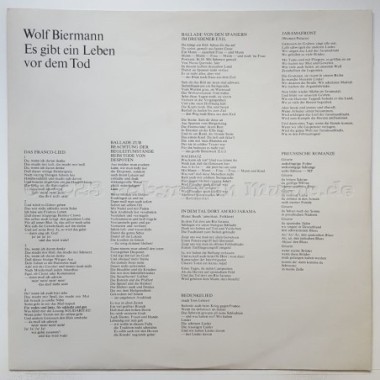 Wolf Biermann - Es Gibt Ein Leben Vor Dem Tod • 12" Vinyl LP • NM - Labyrinth Music