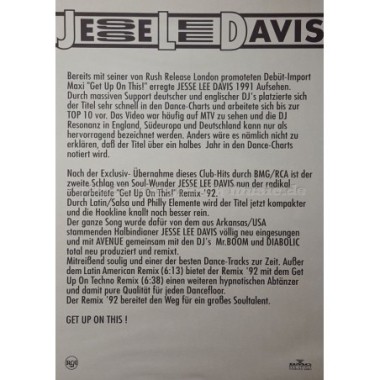 Jesse Lee Davis - Get Up On This • Remix 92 • 12" Vinyl Maxi • MINT - Labyrinth Music