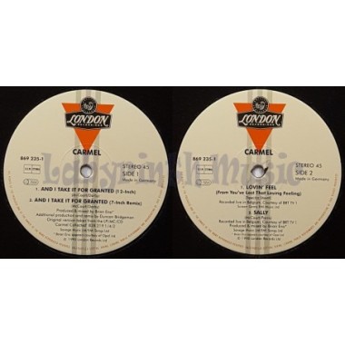 Carmel - And I Take It For Granted • 12" Vinyl Maxi • EX - Labyrinth Music
