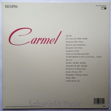 Carmel - It's All In The Game • 12" Vinyl Maxi • MINT - Labyrinth Music