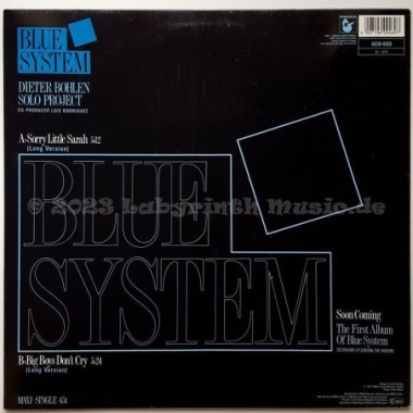 Blue System - Sorry Little Sarah • 12" Vinyl Maxi • NM - Labyrinth Music