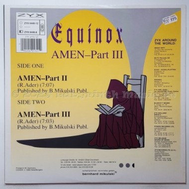 Equinox - Amen Part III • 12" Vinyl Maxi • NM - Labyrinth Music