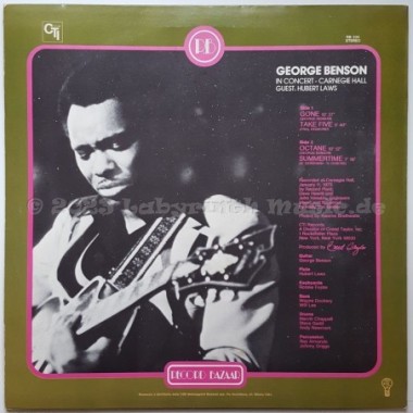 George Benson - In Concert - Carnegie Hall • 12" Vinyl LP • EX - Labyrinth Music