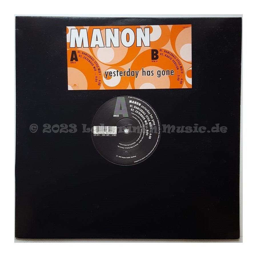 Manon - Yesterday Has Gone • 12" Vinyl Maxi • MINT - Labyrinth Music