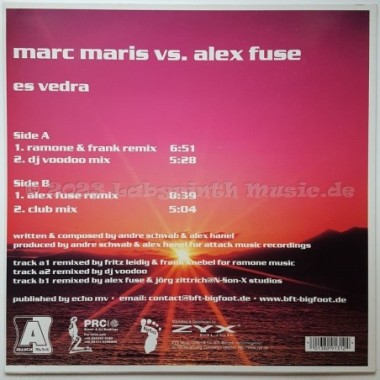 Marc Maris vs. Alex Fuse - Es Vedra • 12" Vinyl Maxi • MINT - Labyrinth Music