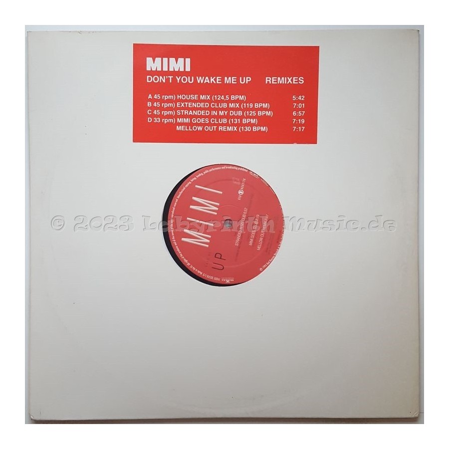 Mimi - Don't You Wake Me Up • Remixes • 12" Vinyl Maxi • MINT - Labyrinth Music