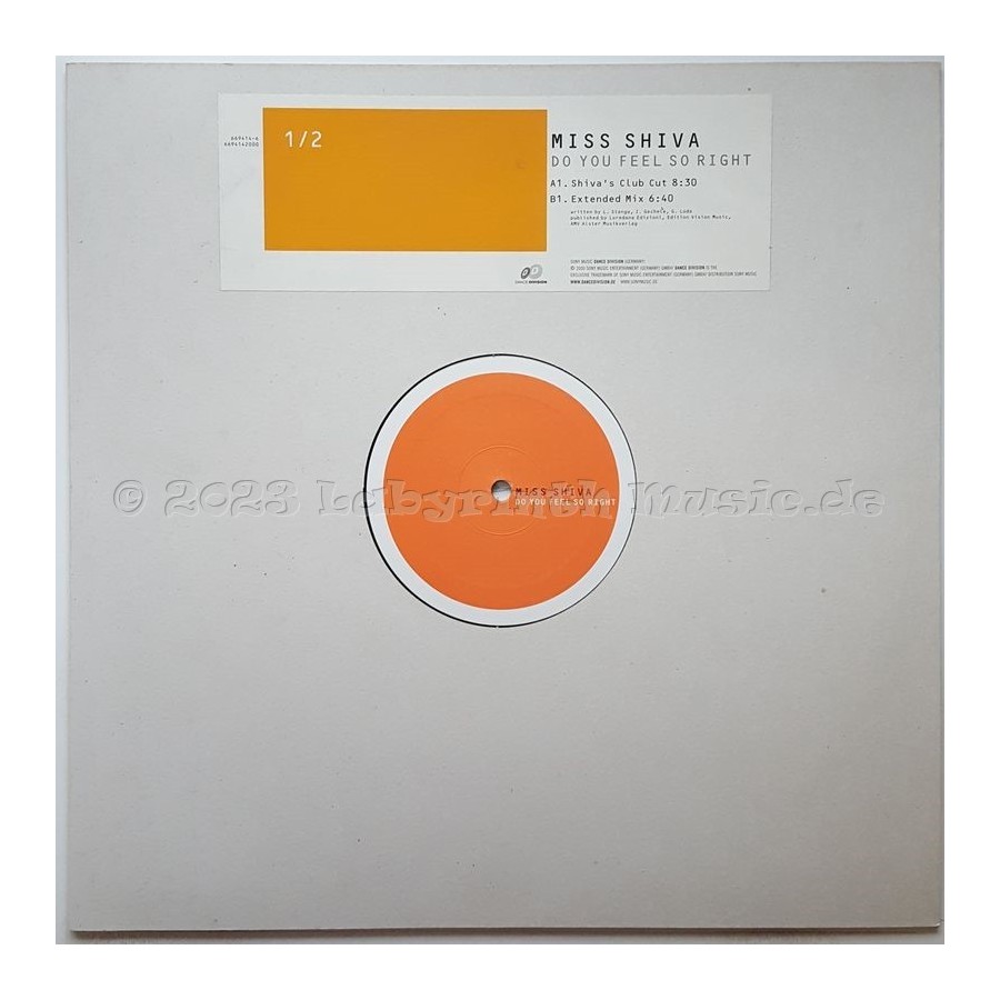 Miss Shiva - Do You Feel So Right • Part 1 Of 2 • 12" Vinyl Maxi • MINT - Labyrinth Music