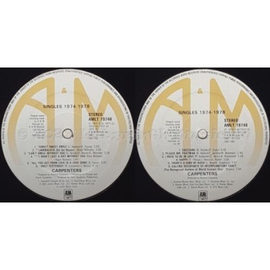 Carpenters - The Singles 1974-1978 • 12" Vinyl LP • EX - Labyrinth Music
