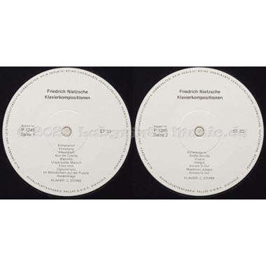 Friedrich Nietzsche / Carsten Storm - Klavierkompositionen • 12" Vinyl LP • MINT - Labyrinth Music