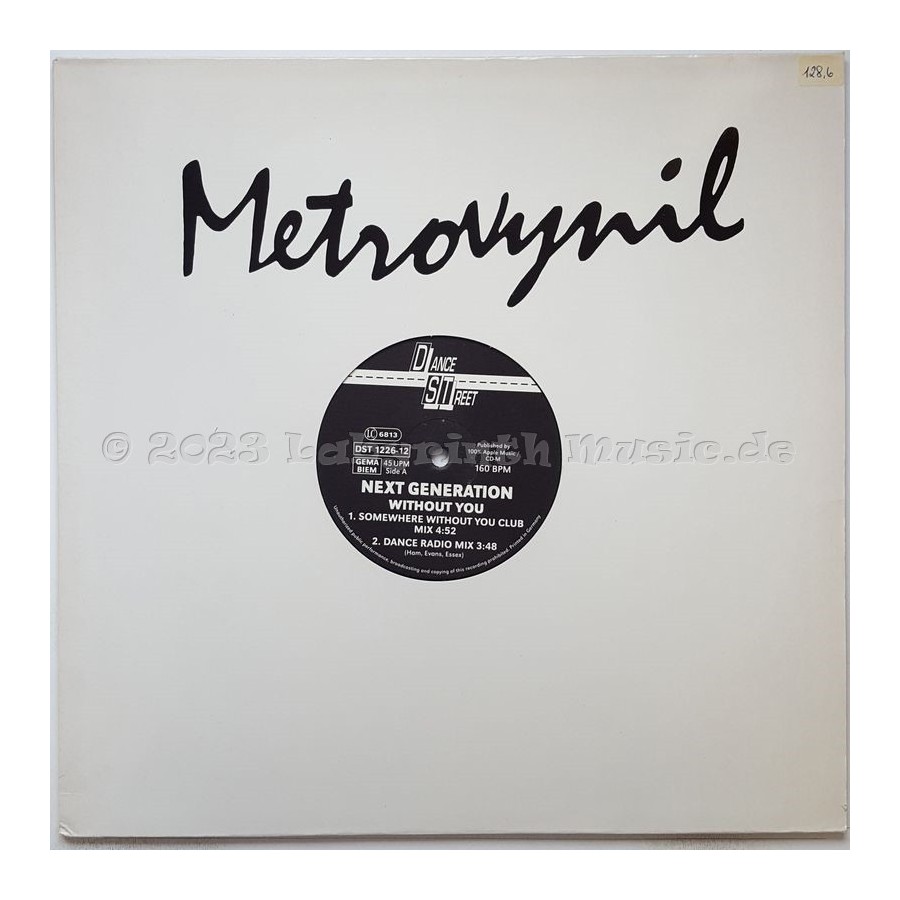 Next Generation - Without You • 12" Vinyl Maxi • MINT - Labyrinth Music