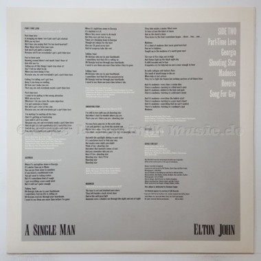 Elton John - A Single Man • 12" Vinyl LP • NM - Labyrinth Music