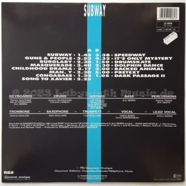 Eric Serra - Subway • Original Soundtrack From The Movie • 12" Vinyl LP • EX - Labyrinth Music