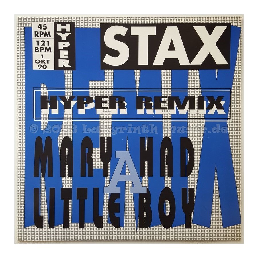 Stax - Mary Had A Little Boy • Hyper Remix • 12" Vinyl Maxi • MINT - Labyrinth Music