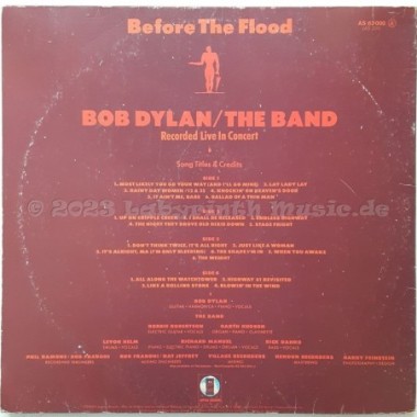 Bob Dylan - Before The Flood • 12" Vinyl LP - Labyrinth Music