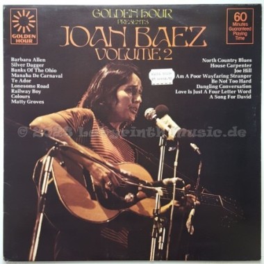 Joan Baez - Golden Hour Presents Joan Baez Volume 2 • 12" Vinyl LP • EX - Labyrinth Music