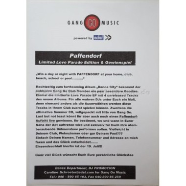 Paffendorf - Limited Love Parade Edition • 12" Vinyl Maxi • NM - Labyrinth Music
