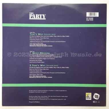 The Party - That's Why • 12" Vinyl Maxi • NM - Labyrinth Music