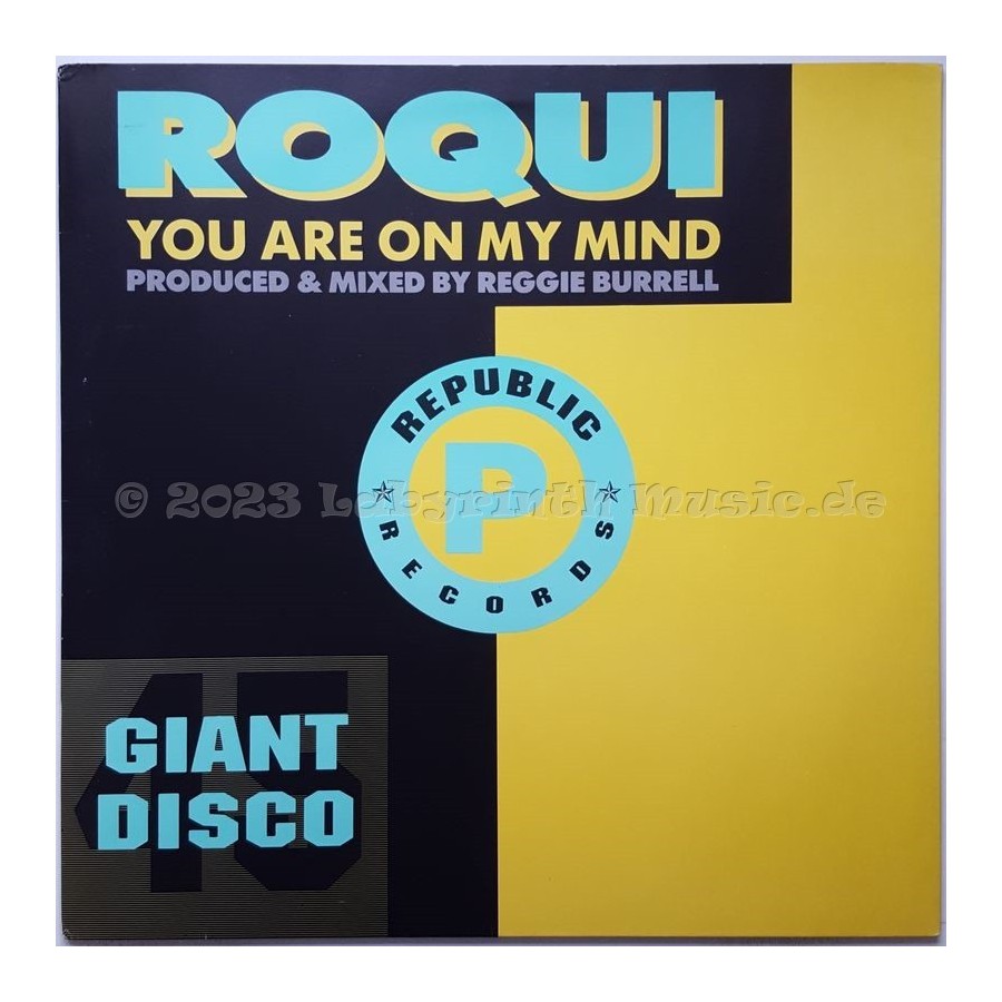 Roqui - You Are On My Mind • 12" Vinyl Maxi • MINT - Labyrinth Music