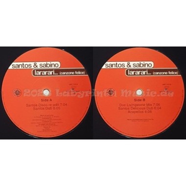 Santos & Sabino - Lararari (Canzone Felice) • 12" Vinyl Maxi • MINT - Labyrinth Music