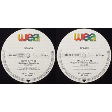 Splash - I Need Rhythm • The Session Remixes • 12" Vinyl Maxi • MINT - Labyrinth Music