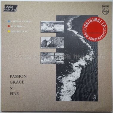 John Mclaughlin • Al Di Meola • Paco De Lucia - Passion Grace & Fire • 12" Vinyl LP • NM - Labyrinth Music