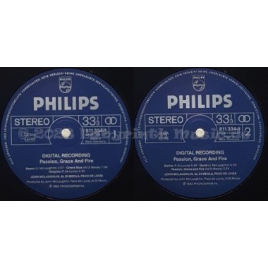 John Mclaughlin • Al Di Meola • Paco De Lucia - Passion Grace & Fire • 12" Vinyl LP • NM - Labyrinth Music