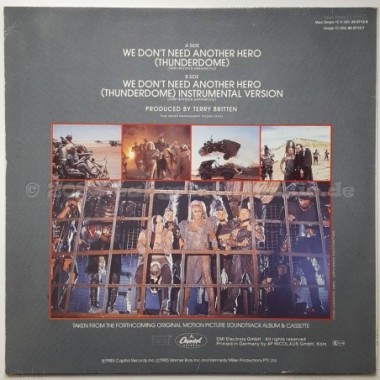 Tina Turner - We Don't Need Another Hero • 12" Vinyl Maxi - Labyrinth Music