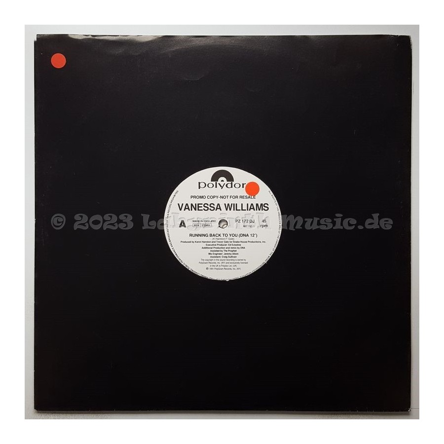 Vanessa Williams - Running Back To You • 12" Vinyl Maxi • MINT - Labyrinth Music