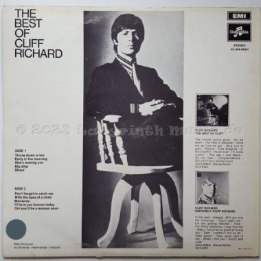 Cliff Richard - The Best Of Cliff Richard • 12" Vinyl LP - Labyrinth Music